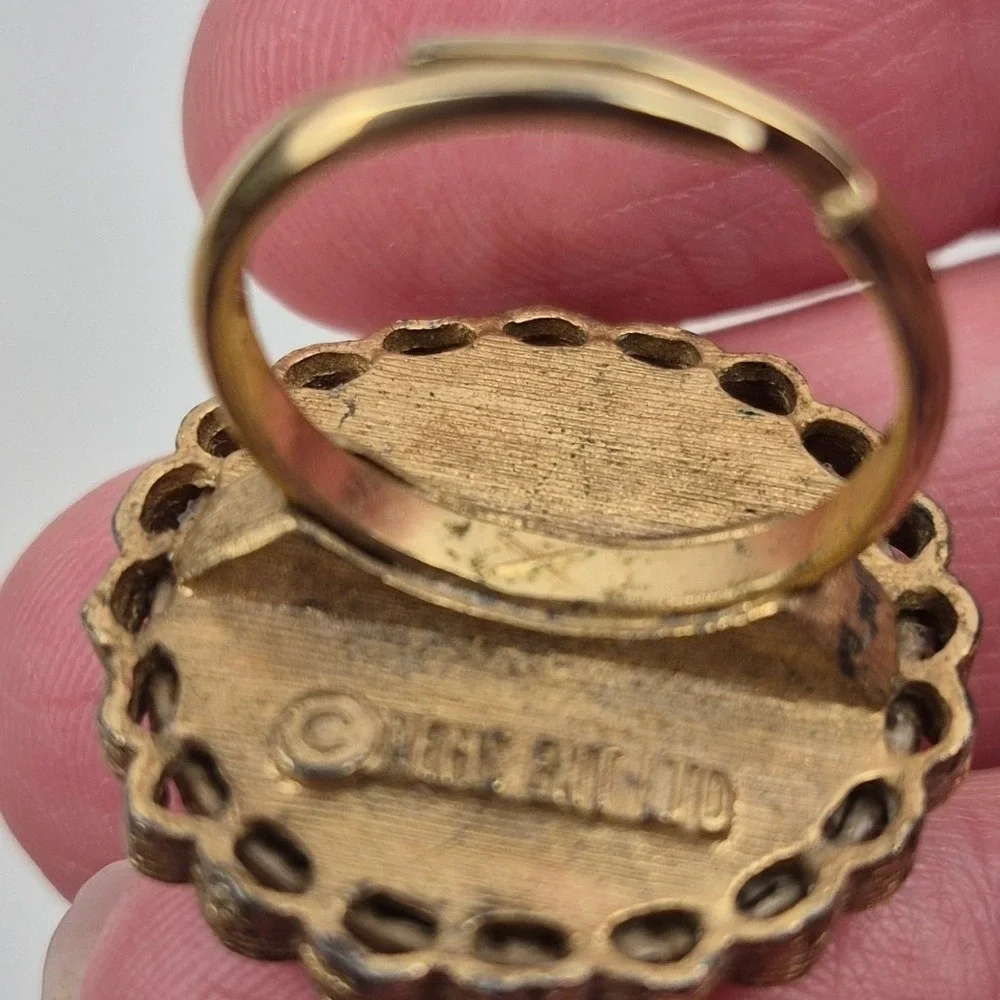 Vintage 1960s Beatles Ring NEMS Enterprises Brass Tone Adjustable Band‎ Fab Four